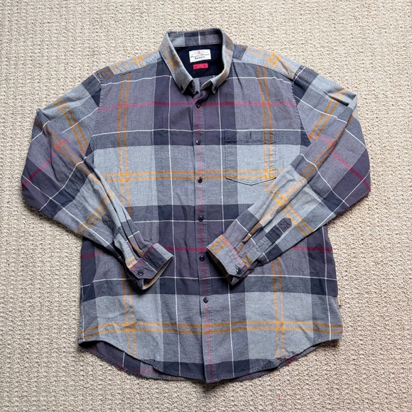 Barbour Other - Barbour Mens M Beacon Brand Johnny Slim Fit Grey Plaid Cotton Flannel Shirt